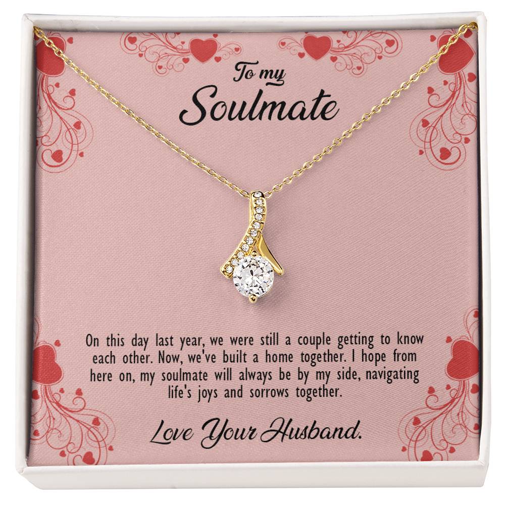 valentine-29b Alluring Beauty Necklace, Gift to my Soulmate with Message Card