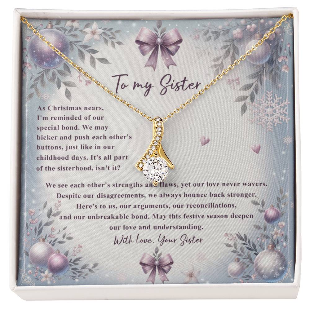 95784c Alluring Beauty Necklace, Gift to my Sister with Beautiful Message Card