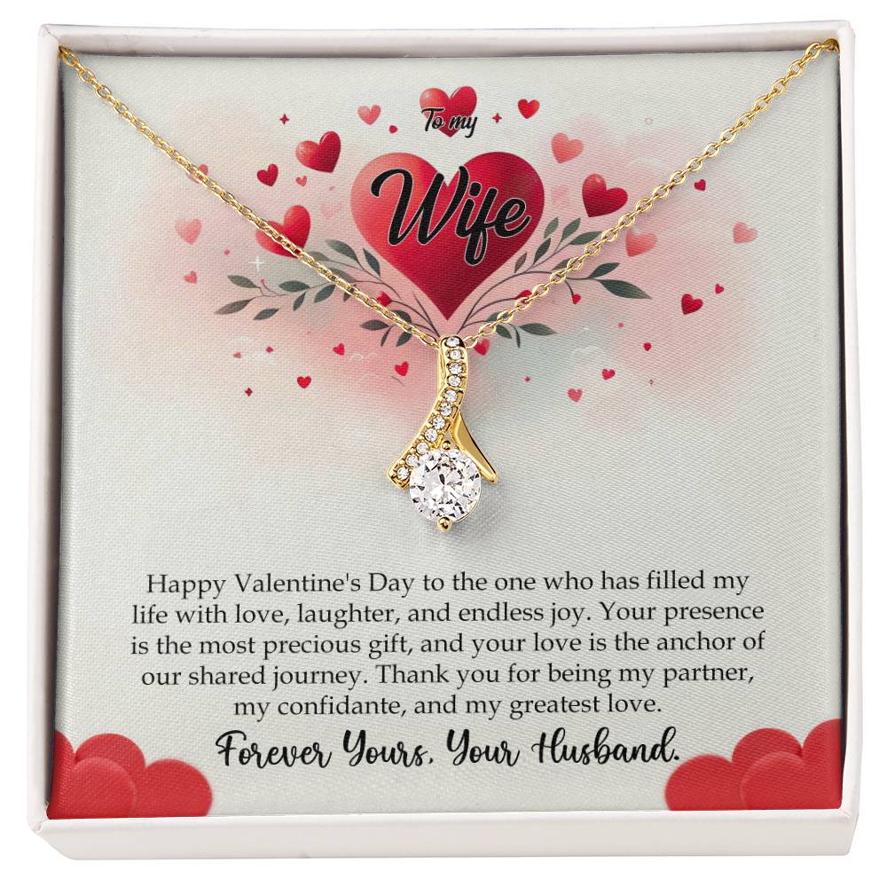 Valentine-st11a Alluring Beauty Necklace, Gift to my Wife with Beautiful Message Card