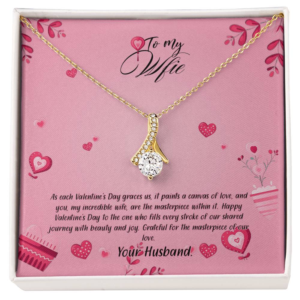 valentine-16a Alluring Beauty Necklace, Gift to my Wife with Beautiful Message Card