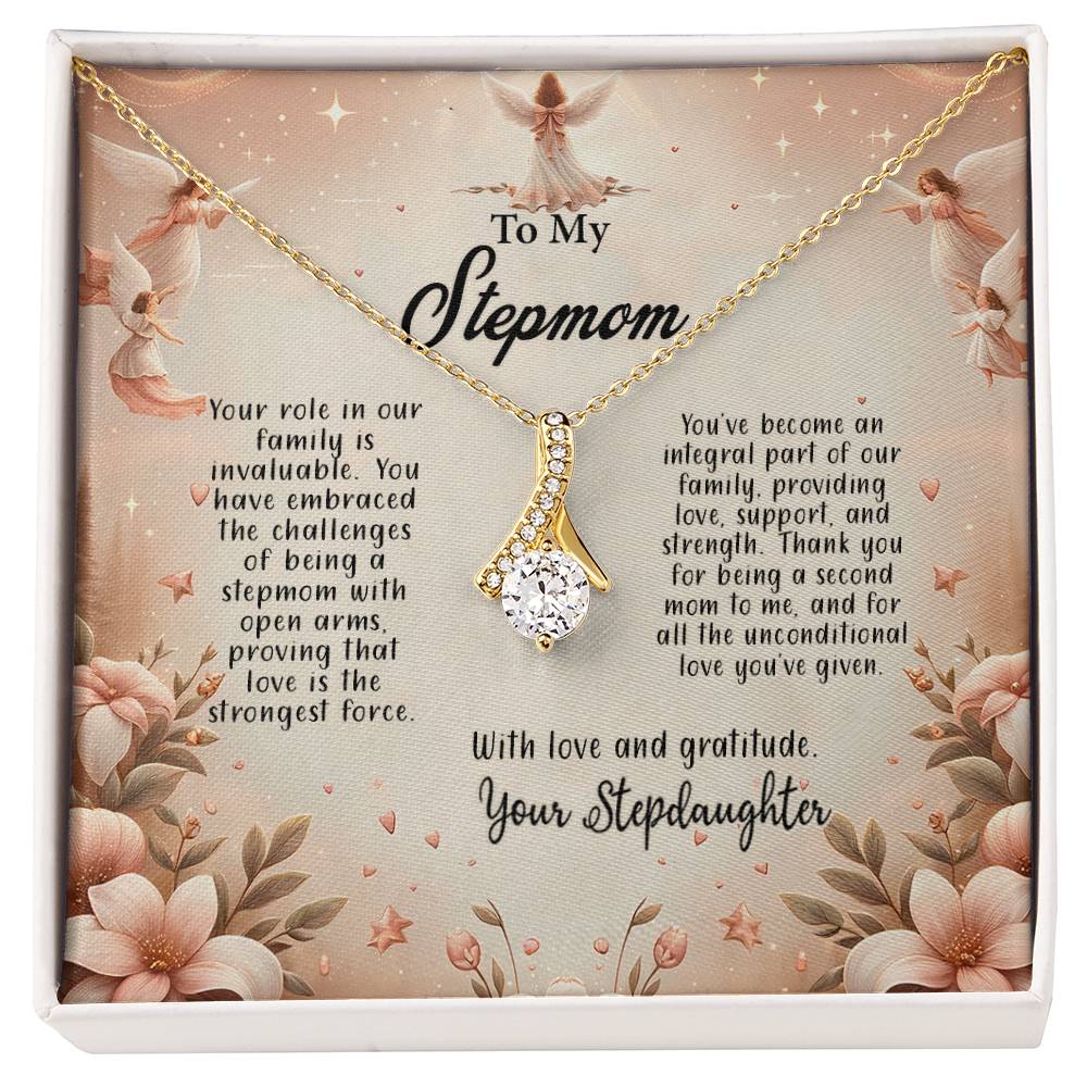 4052b Alluring Beauty Necklace, Gift to my Stepmom with Beautiful Message Card