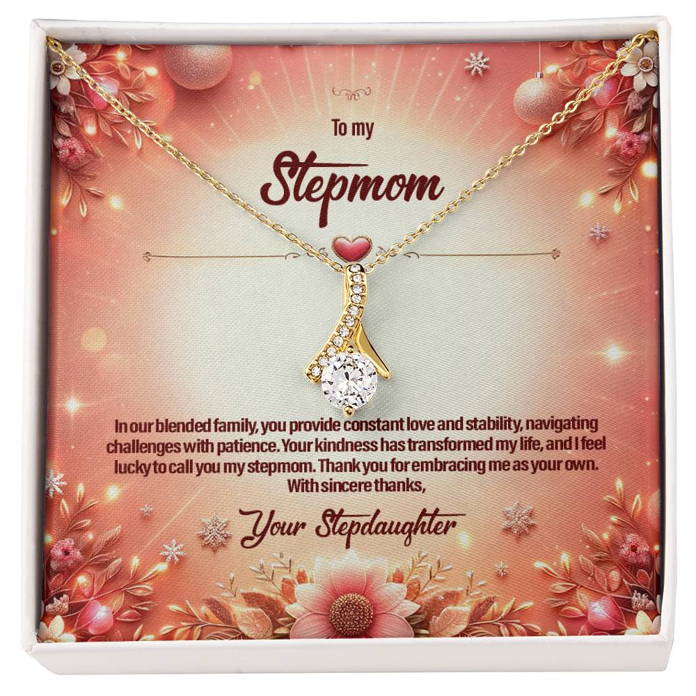 4051b Alluring Beauty Necklace, Gift to my Stepmom with Beautiful Message Card