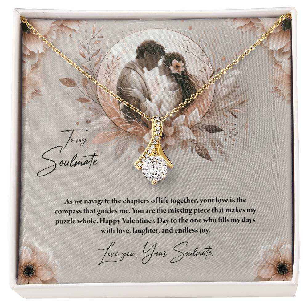 Valentine-st27b Alluring Beauty Necklace, Gift to my Soulmate with Message Card