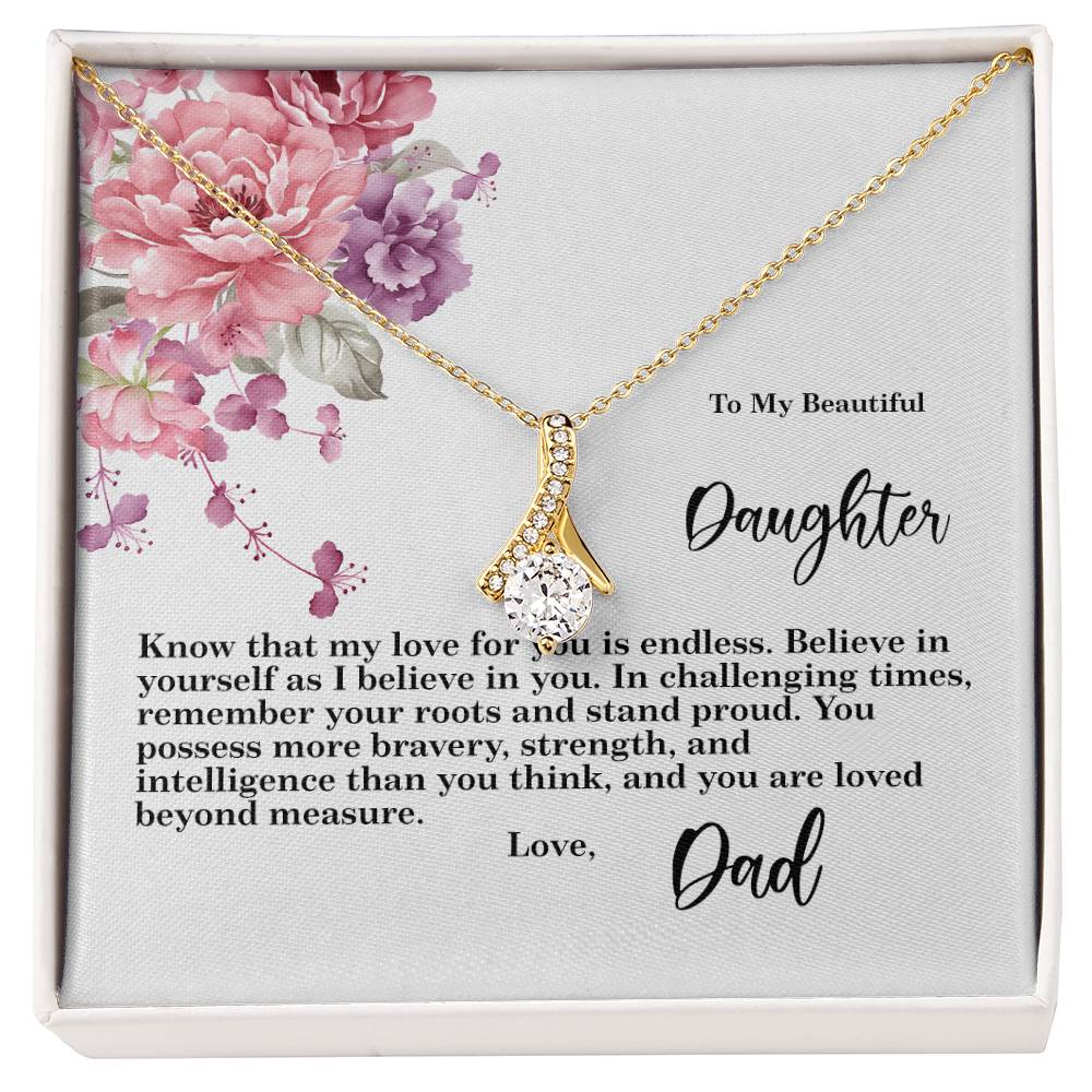 4027b Alluring Beauty Necklace, Gift to My Daughter with Beautiful Message Card