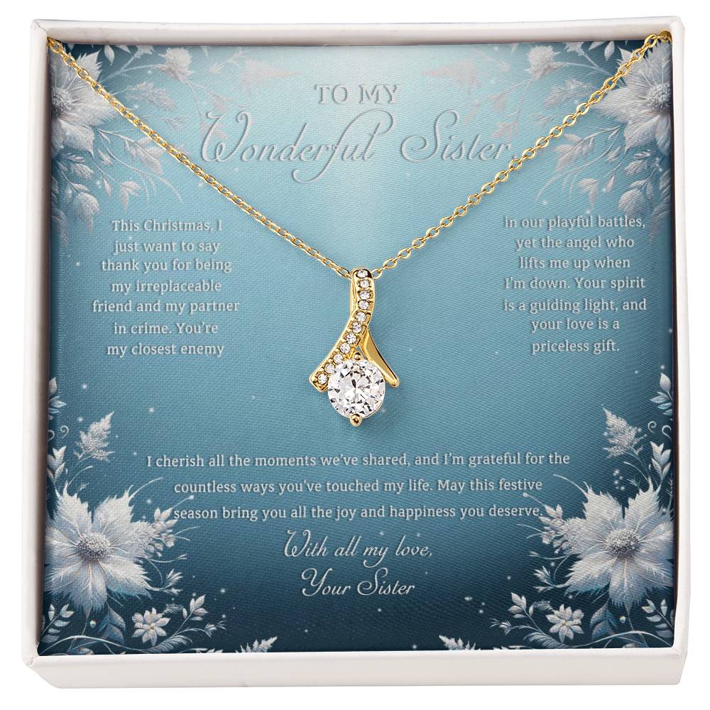 95313a Alluring Beauty Necklace, Gift to my Sister with Beautiful Message Card