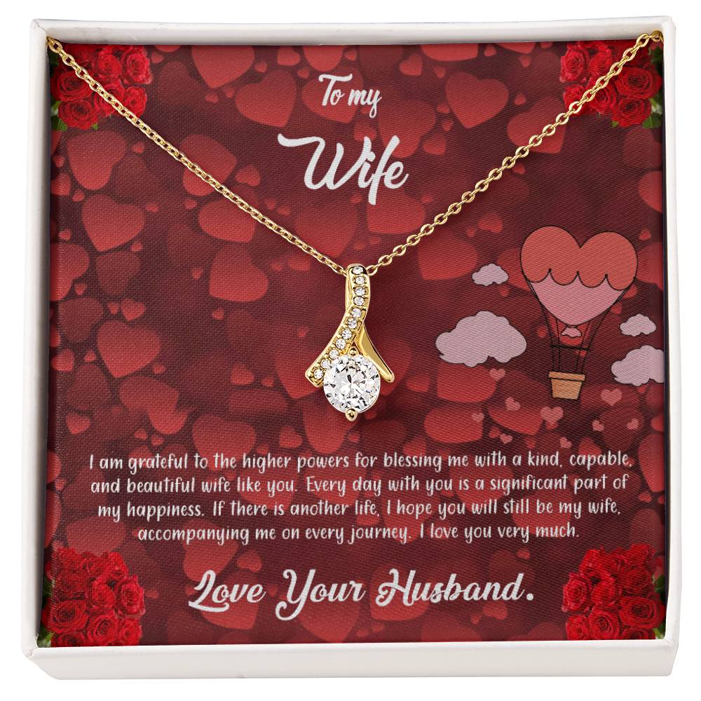 valentine-27a Alluring Beauty Necklace, Gift to my Wife with Beautiful Message Card