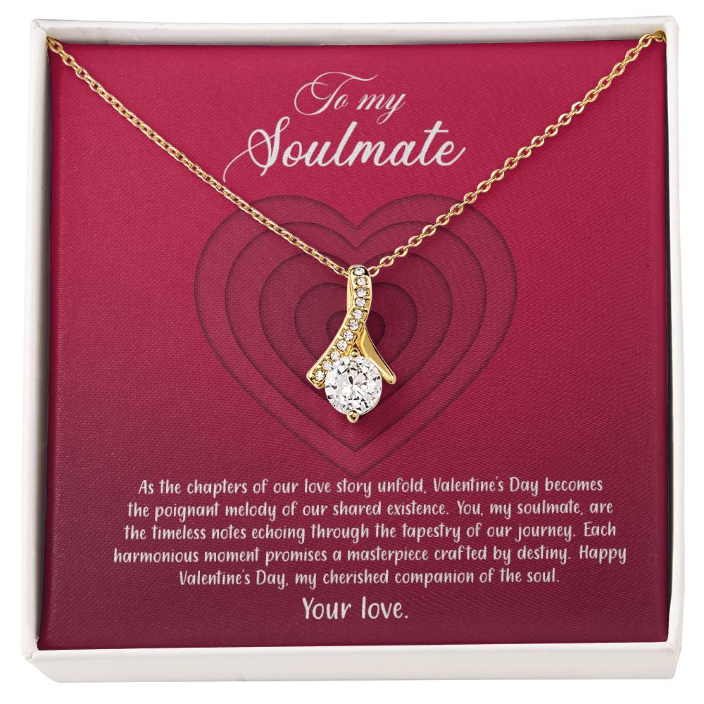 valentine-9b Alluring Beauty Necklace, Gift to my Soulmate with Message Card