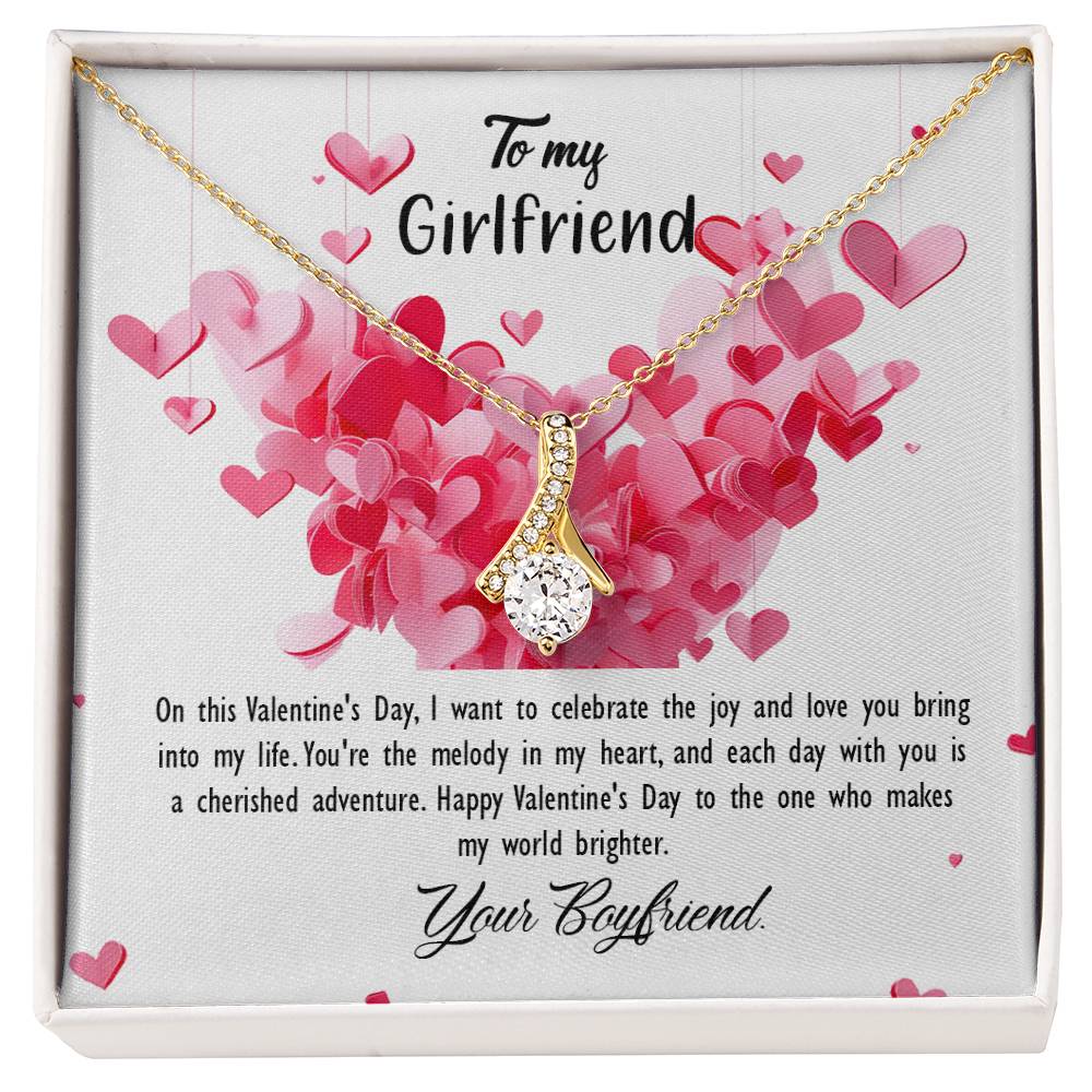 valentine-26c Alluring Beauty Necklace, Gift to my Girlfriend with Beautiful Message Card