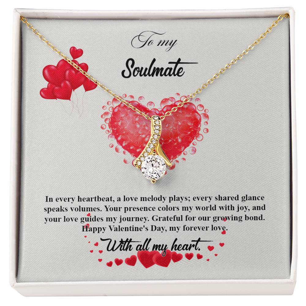 valentine-20b Alluring Beauty Necklace, Gift to my Soulmate with Message Card