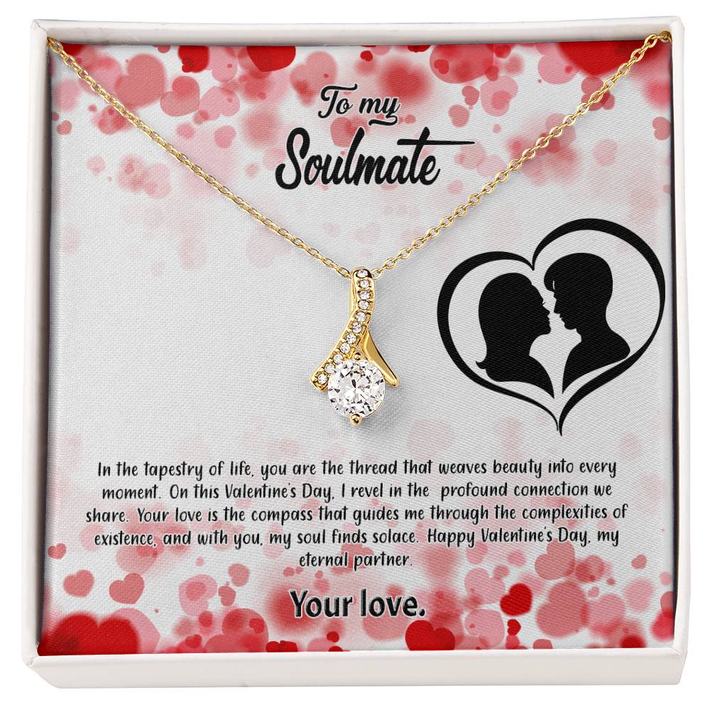 valentine-36b Alluring Beauty Necklace, Gift to my Soulmate with Message Card