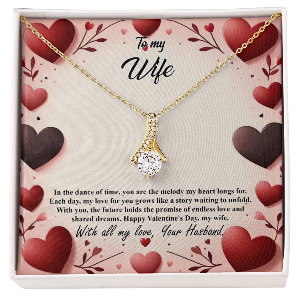 Valentine-st7a Alluring Beauty Necklace, Gift to my Wife with Beautiful Message Card