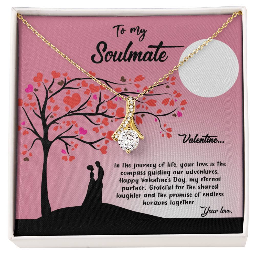 valentine-13b Alluring Beauty Necklace, Gift to my Soulmate with Message Card