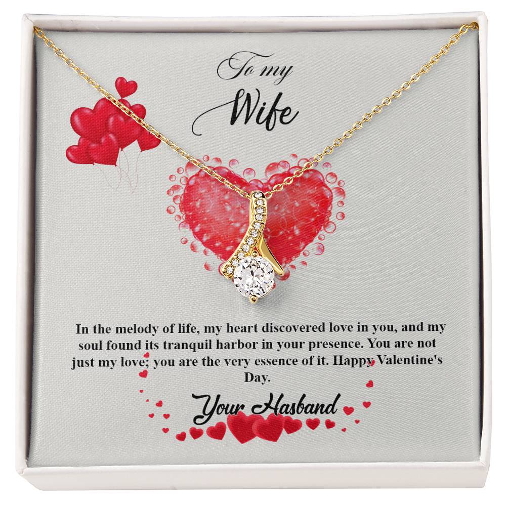 valentine-20a Alluring Beauty Necklace, Gift to my Wife with Beautiful Message Card