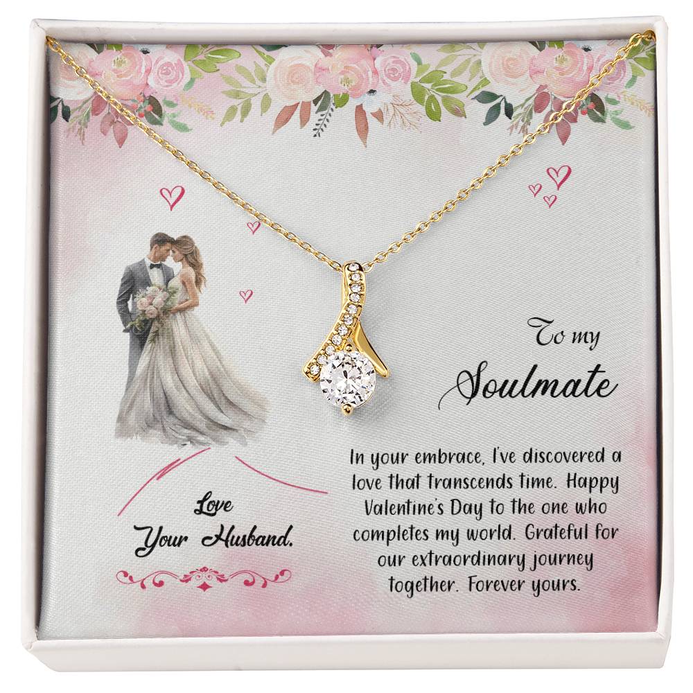 valentine-6b Alluring Beauty Necklace, Gift to my Soulmate with Message Card