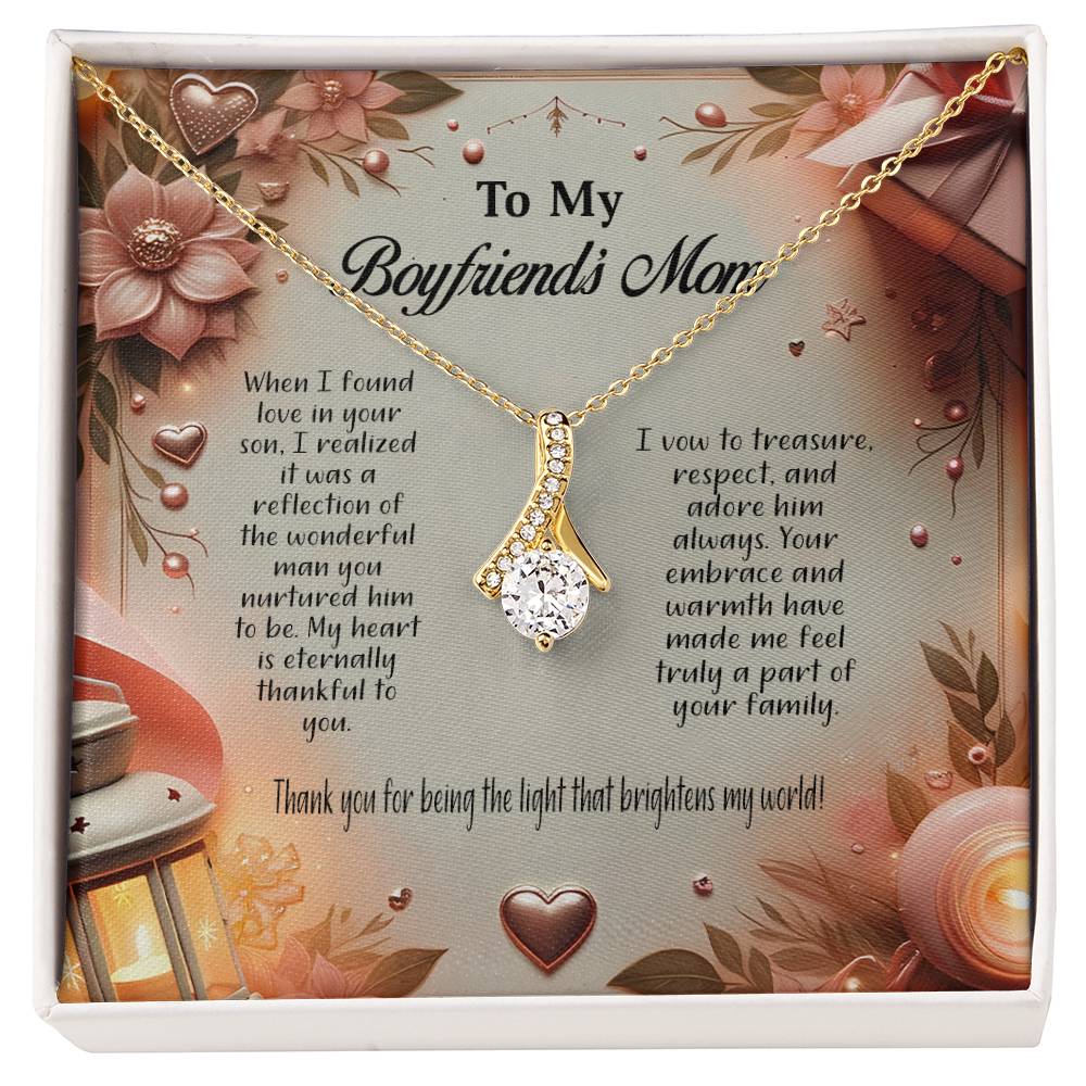 4044a Alluring Beauty Necklace, Gift to my Boyfriend's Mom with Beautiful Message Card