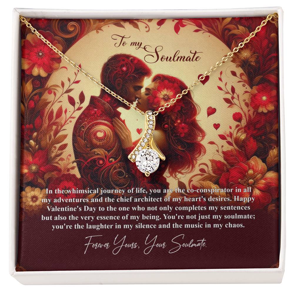 Valentine-st31b Alluring Beauty Necklace, Gift to my Soulmate with Message Card