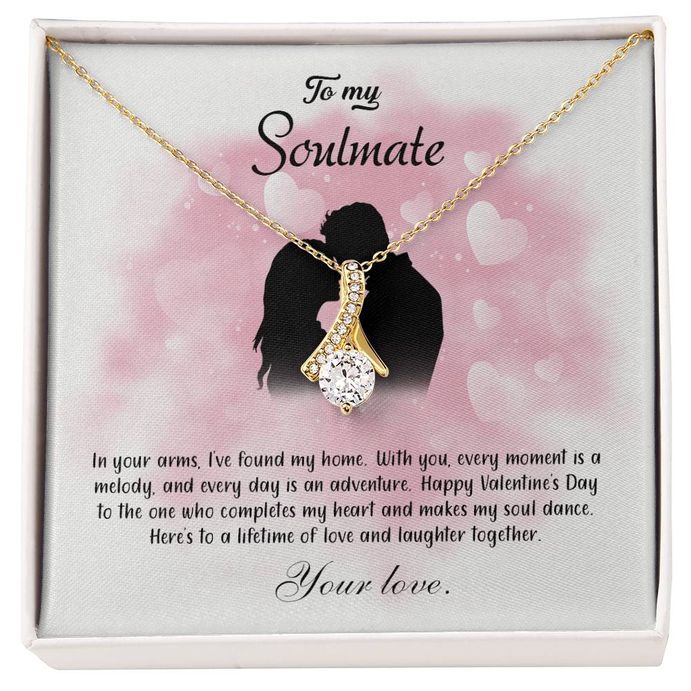 valentine-5b Alluring Beauty Necklace, Gift to my Soulmate with Message Card