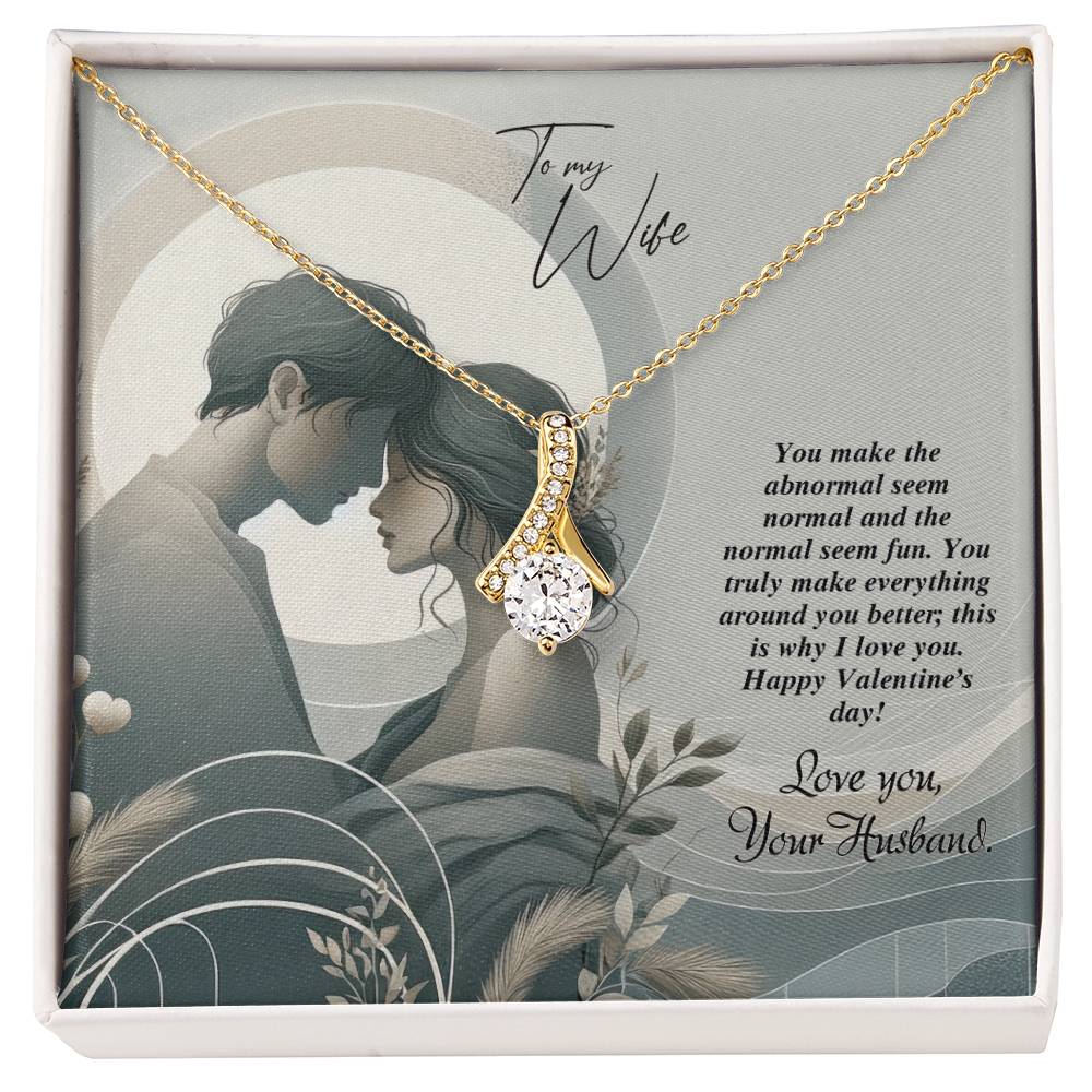 Valentine-st22a Alluring Beauty Necklace, Gift to my Wife with Beautiful Message Card