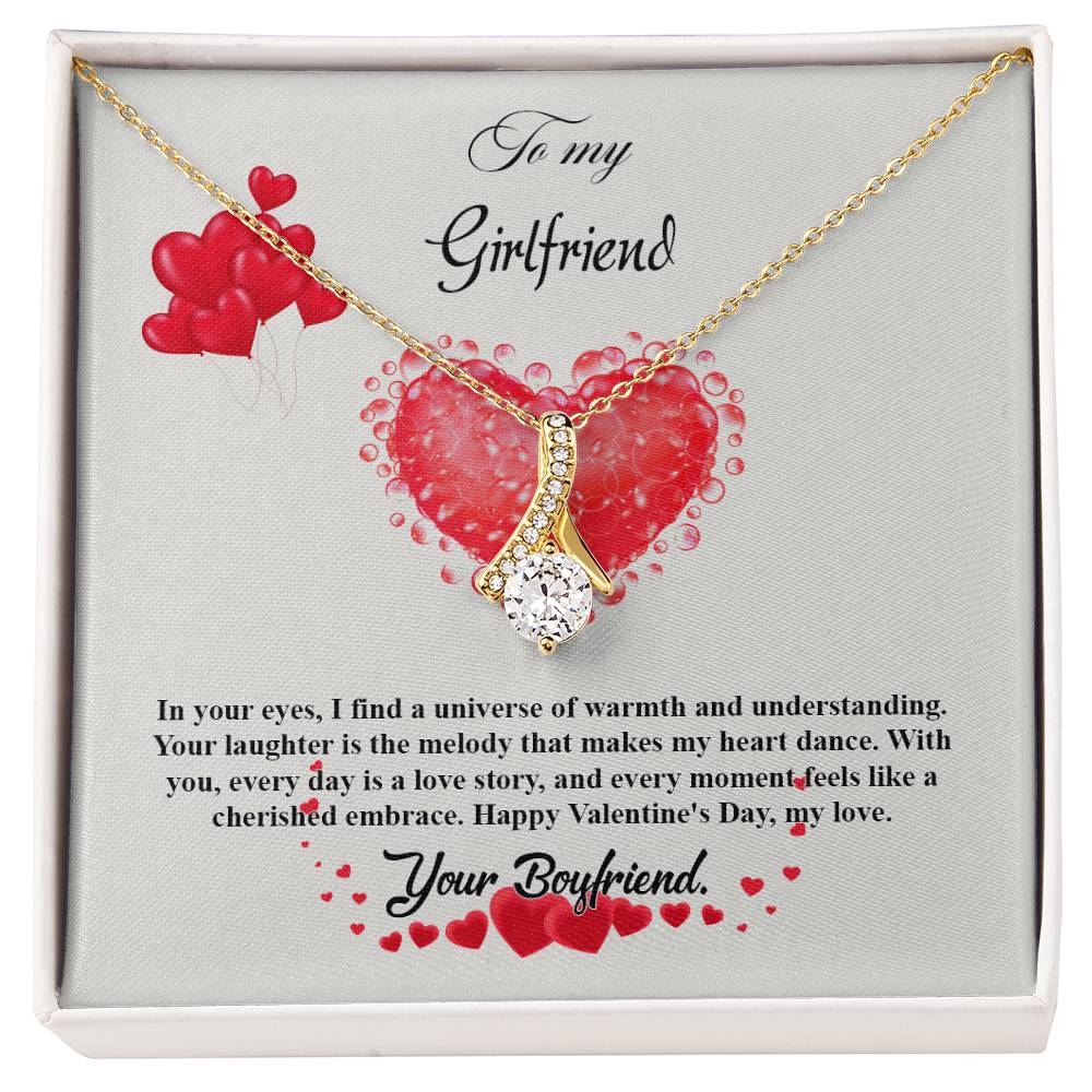 valentine-20c Alluring Beauty Necklace, Gift to my Girlfriend with Beautiful Message Card