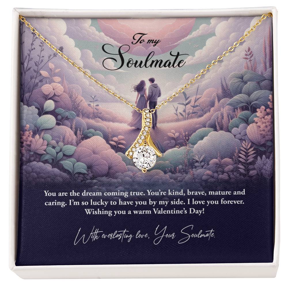 Valentine-st23b Alluring Beauty Necklace, Gift to my Soulmate with Message Card