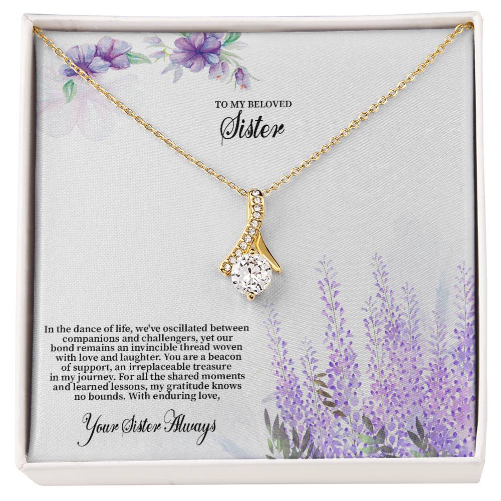 4030c Alluring Beauty Necklace, Gift to my Sister with Beautiful Message Card