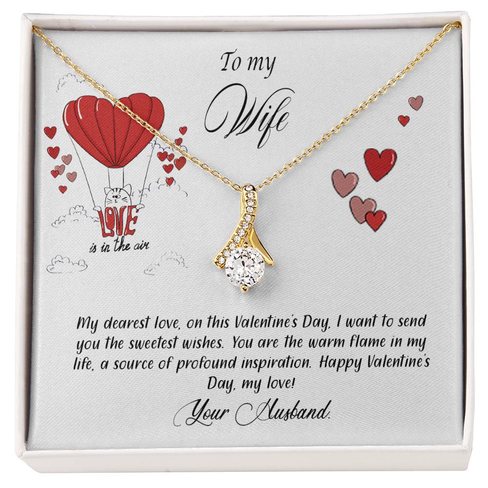 valentine-24a Alluring Beauty Necklace, Gift to my Wife with Beautiful Message Card