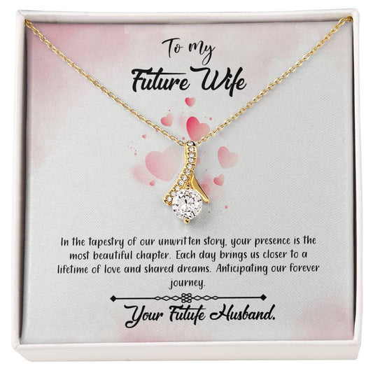 valentine-12d Alluring Beauty Necklace, Gift to my Future Wife with Beautiful Message Card