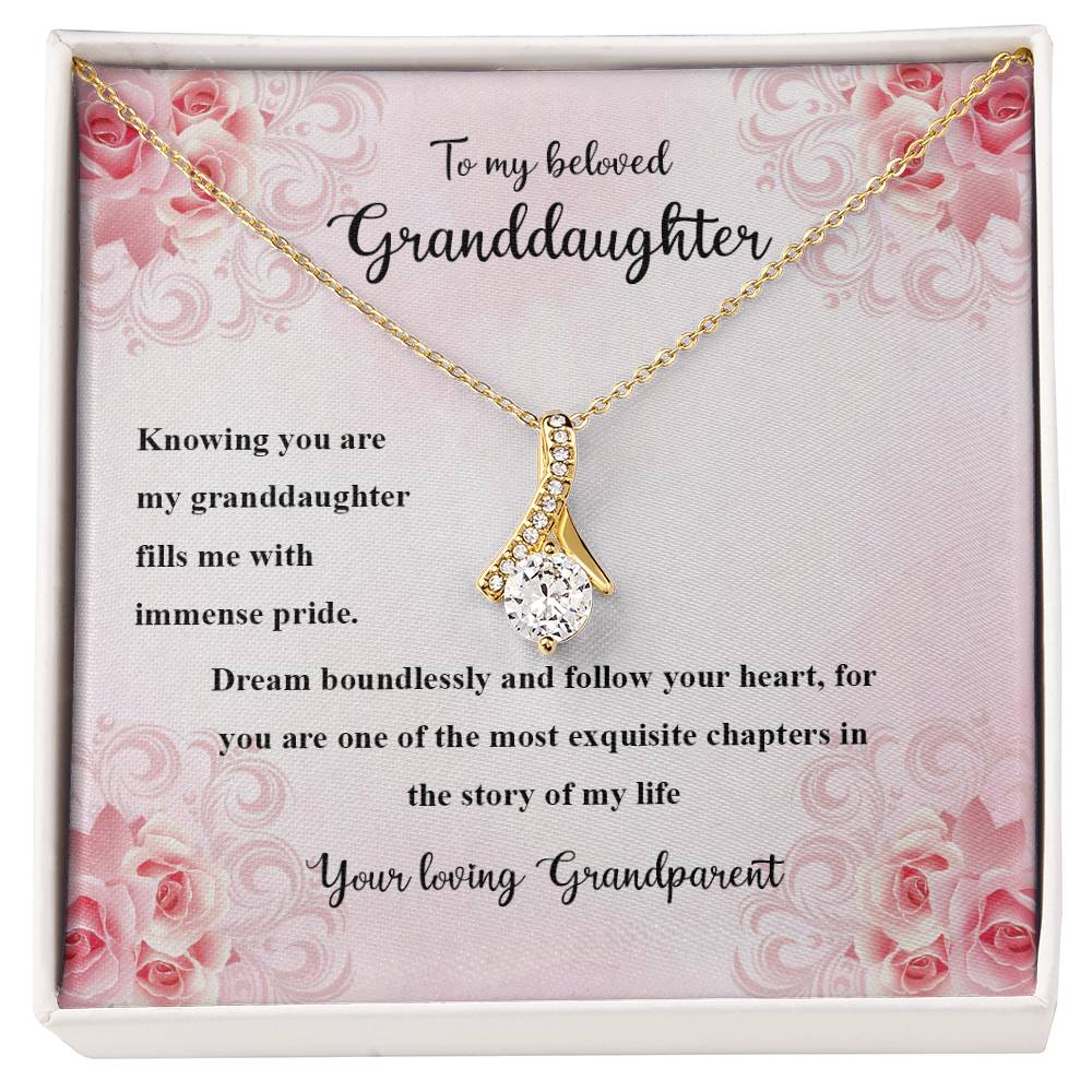 4036a Alluring Beauty Necklace, Gift to my Granddaughter with Beautiful Message Card