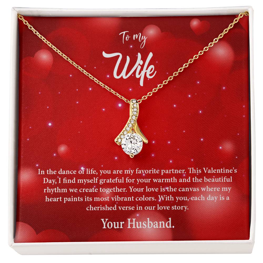 valentine-34a Alluring Beauty Necklace, Gift to my Wife with Beautiful Message Card