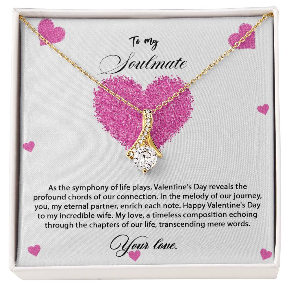 valentine-8b Alluring Beauty Necklace, Gift to my Soulmate with Message Card