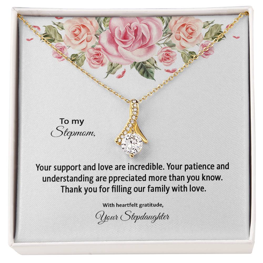 4031d Alluring Beauty Necklace, Gift to my Stepmom with Beautiful Message Card