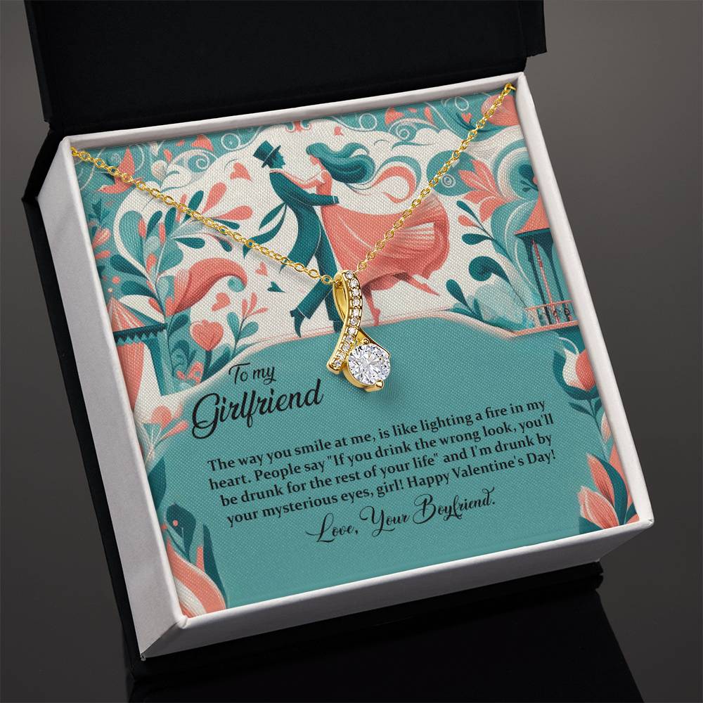 Valentine-st18c Alluring Beauty Necklace, Gift to my Girlfriend with Beautiful Message Card