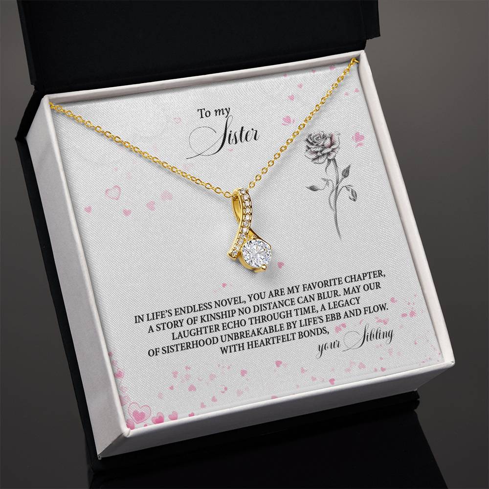 4037b Alluring Beauty Necklace, Gift to my Sister with Beautiful Message Card