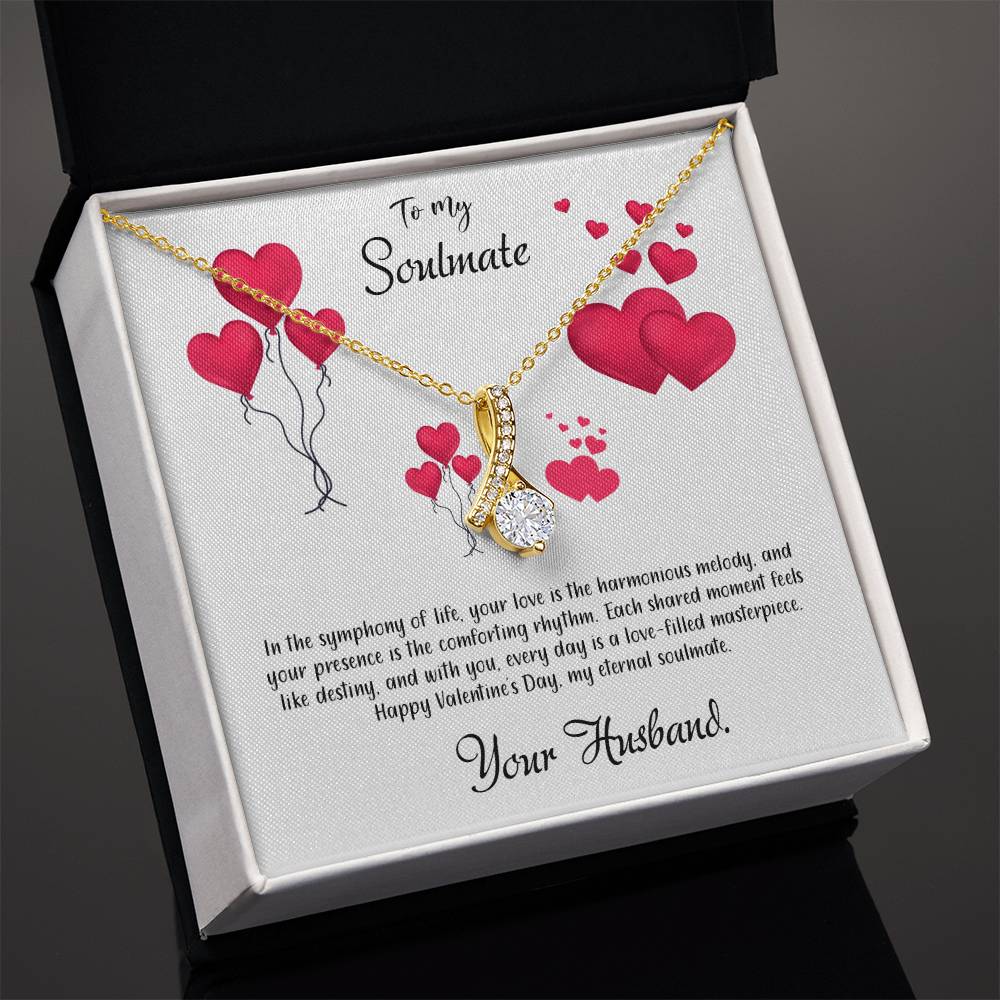 valentine-11b Alluring Beauty Necklace, Gift to my Soulmate with Message Card