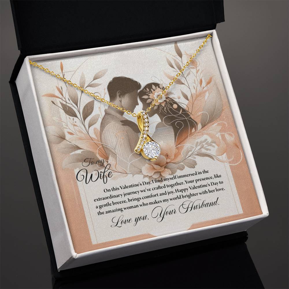 Valentine-st28a Alluring Beauty Necklace, Gift to my Wife with Beautiful Message Card