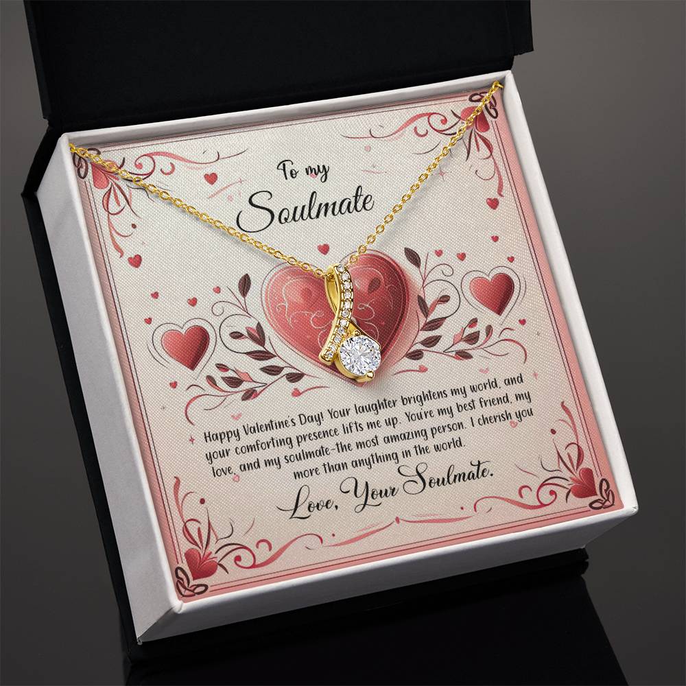 Valentine-st12b Alluring Beauty Necklace, Gift to my Soulmate with Message Card