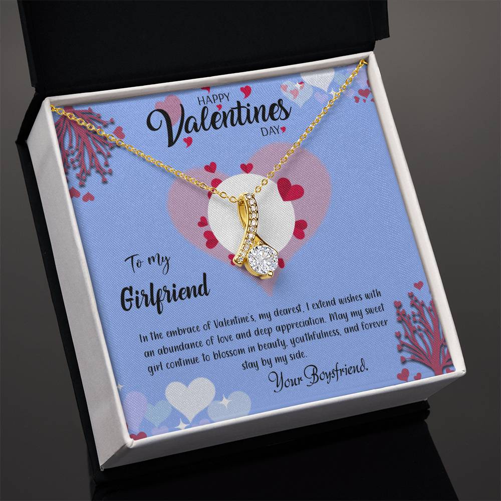 valentine-30c Alluring Beauty Necklace, Gift to my Girlfriend with Beautiful Message Card