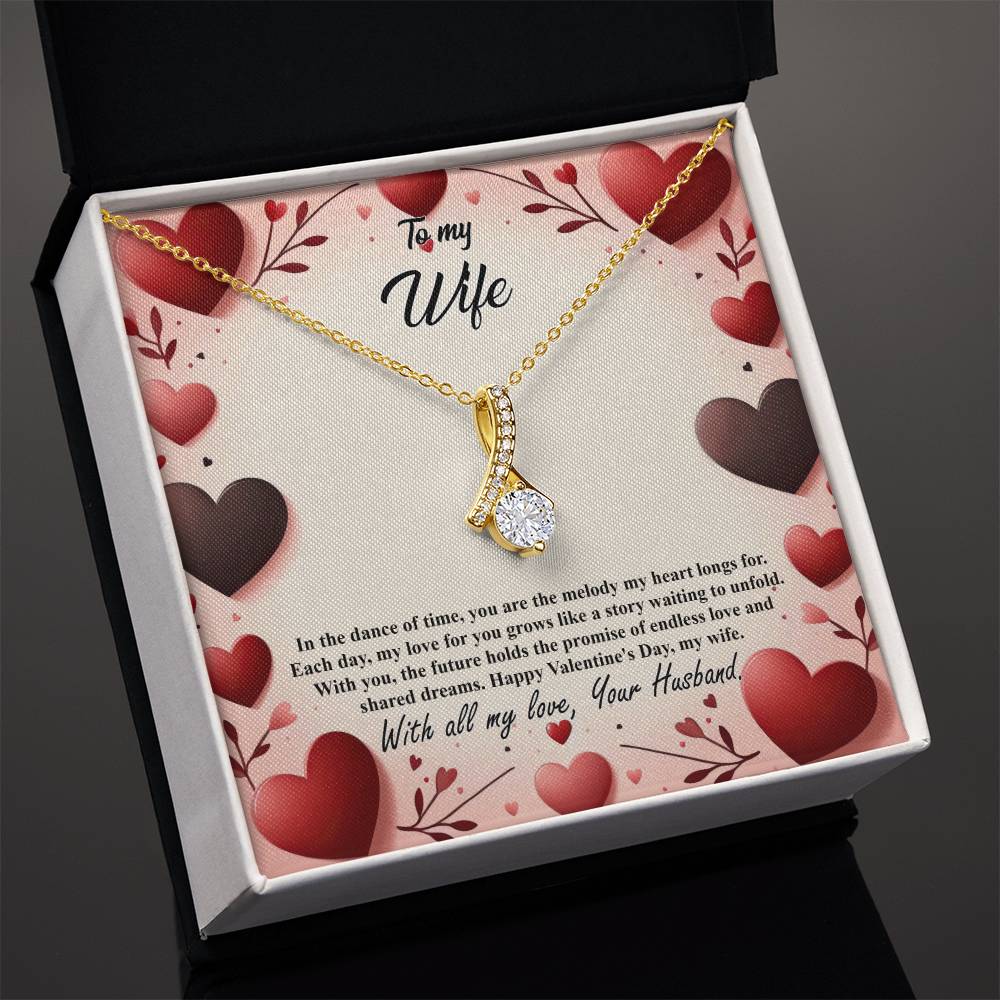 Valentine-st7a Alluring Beauty Necklace, Gift to my Wife with Beautiful Message Card