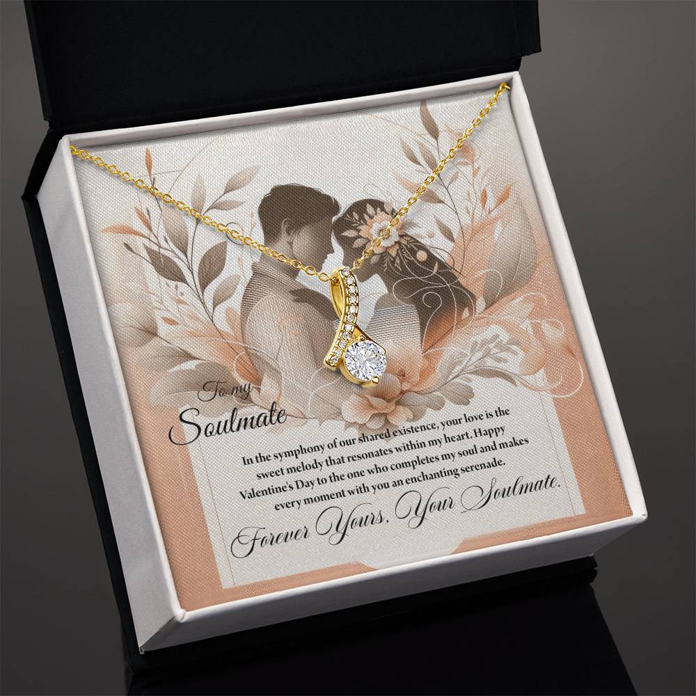 Valentine-st28b Alluring Beauty Necklace, Gift to my Soulmate with Message Card