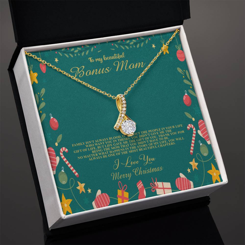 94098c Alluring Beauty Necklace, Gift to my Stepmom with Beautiful Message Card