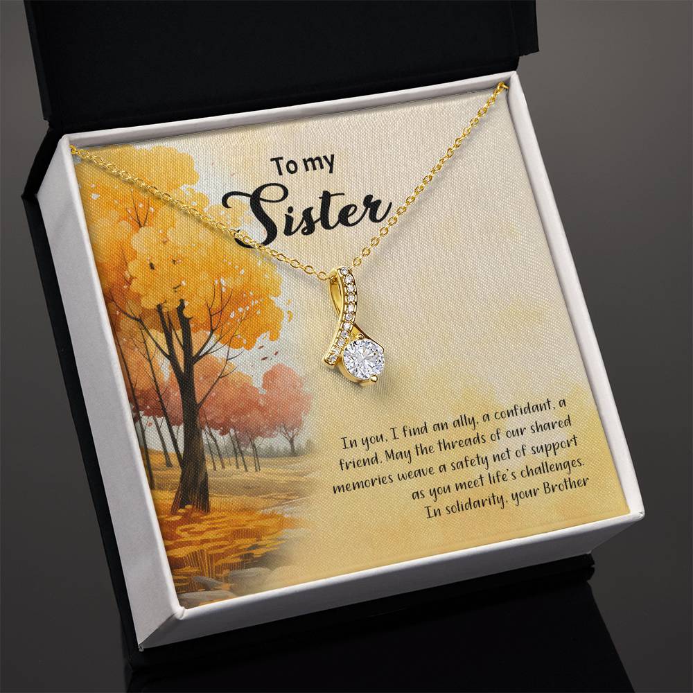 4041b Alluring Beauty Necklace, Gift to my Sister with Beautiful Message Card