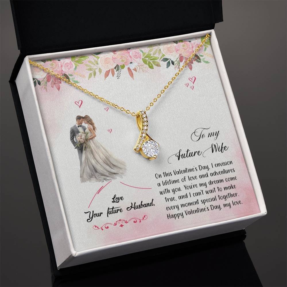 valentine-6d Alluring Beauty Necklace, Gift to my Future Wife with Beautiful Message Card