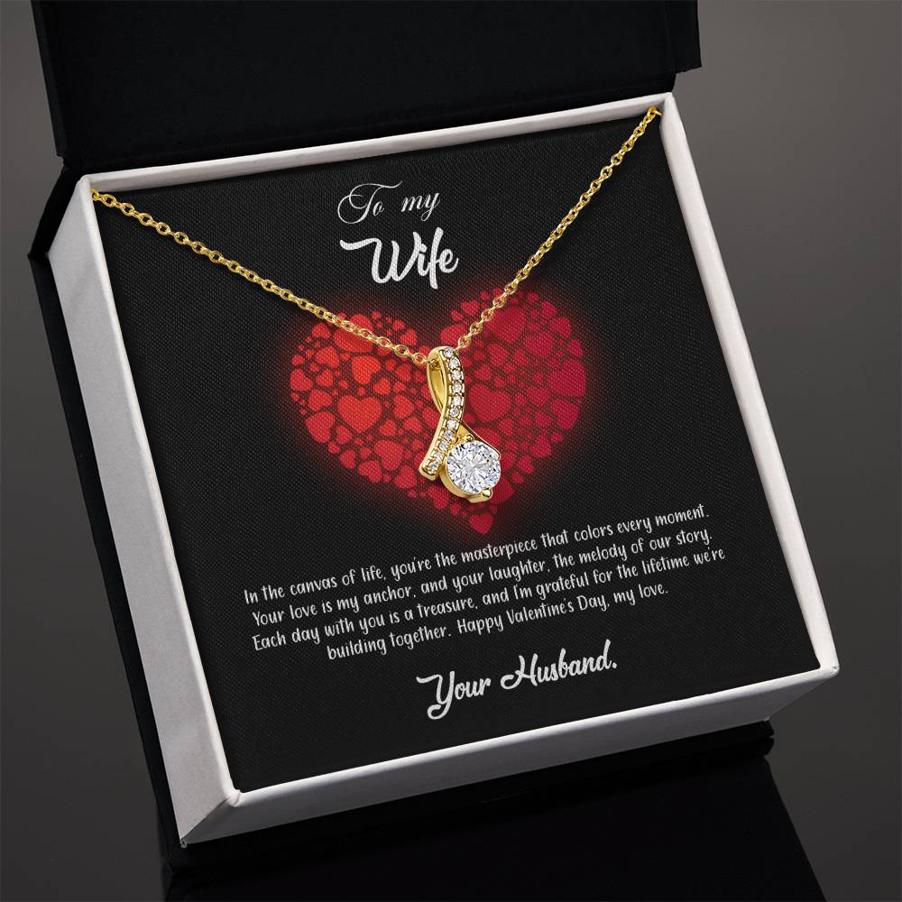 valentine-23a Alluring Beauty Necklace, Gift to my Wife with Beautiful Message Card