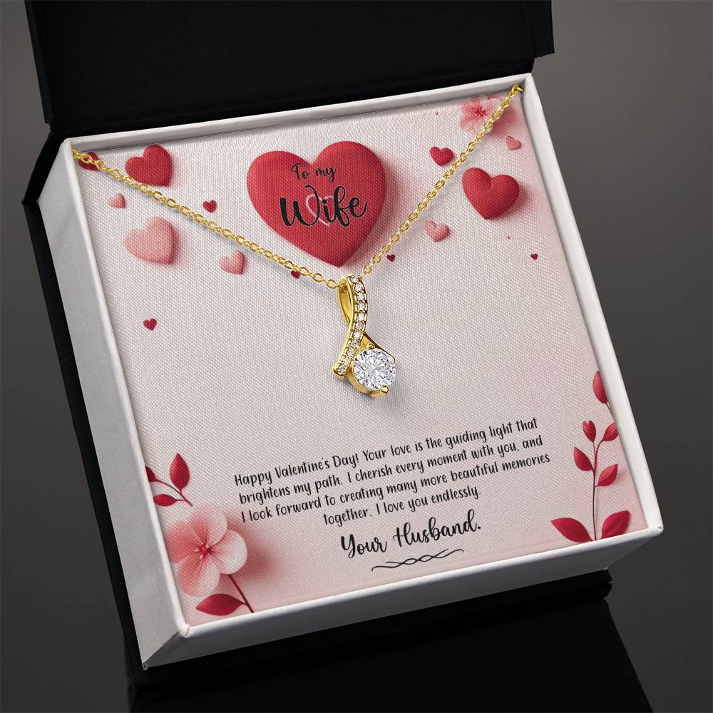 Valentine-st6a Alluring Beauty Necklace, Gift to my Wife with Beautiful Message Card