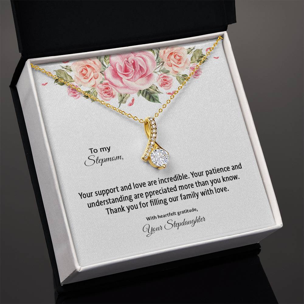 4031d Alluring Beauty Necklace, Gift to my Stepmom with Beautiful Message Card