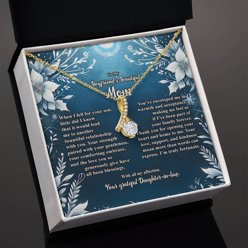 4046c Alluring Beauty Necklace, Gift to my Boyfriend's Mom with Beautiful Message Card