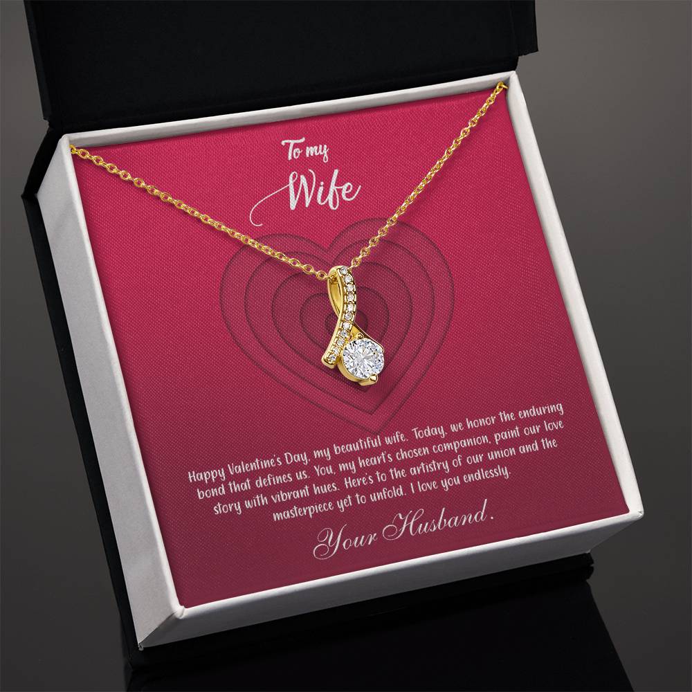 valentine-9a Alluring Beauty Necklace, Gift to my Wife with Beautiful Message Card