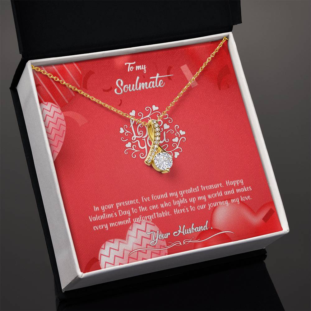 valentine-4b Alluring Beauty Necklace, Gift to my Soulmate with Message Card