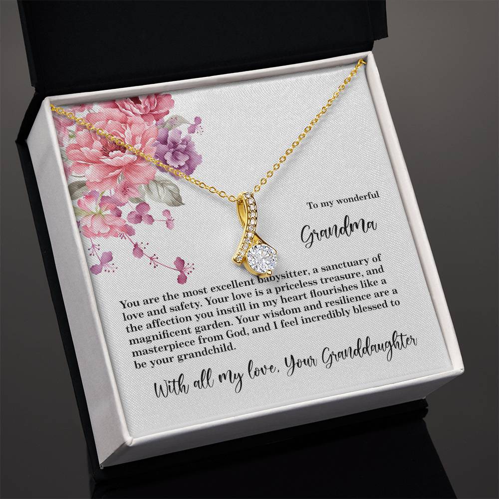 4027d Alluring Beauty Necklace, Gift to my Grandma with Beautiful Message Card