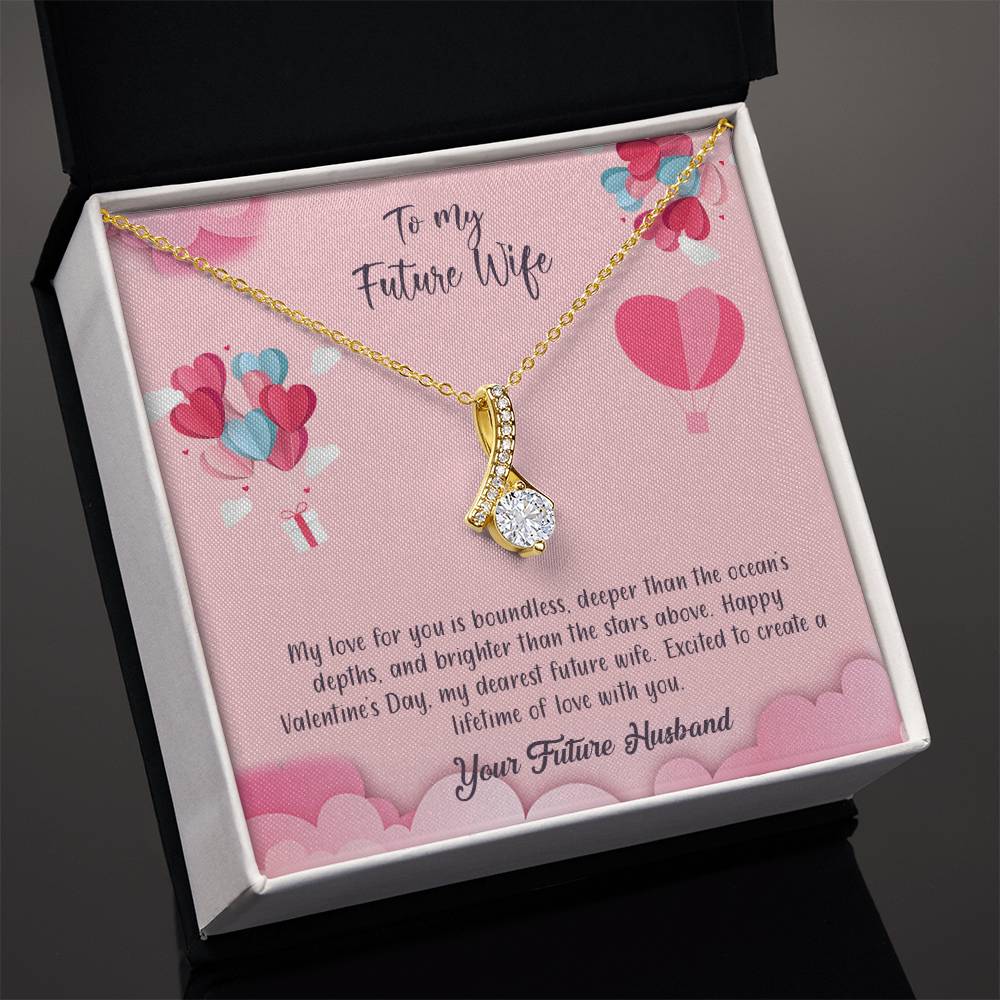 valentine-28d Alluring Beauty Necklace, Gift to my Future Wife with Beautiful Message Card